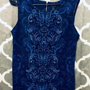 Worthington Dress, Like New Blue & Black Pattern